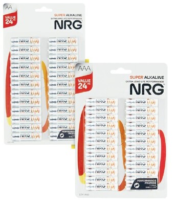 Coles Nrg batteries aa or aaa 24 pack offer
