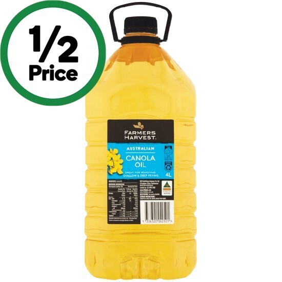 Farmers harvest canola or vegetable oil 4 litre offer at Woolworths
