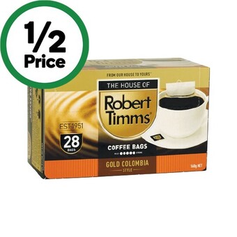 Woolworths Robert timms coffee bags pk 28 offer