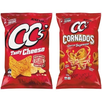 Woolworths Cc’s corn chips or cc’s cornados 110-175g offer
