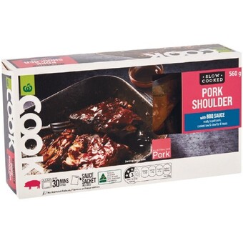 Woolworths Woolworths cook pork shoulder with bbq sauce 560g offer