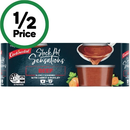Woolworths Continental sensations stock pot 112g pk 4 offer