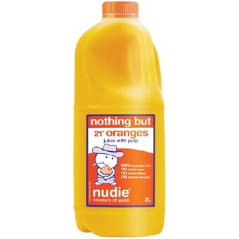 Woolworths Nudie orange juice 2 litre offer