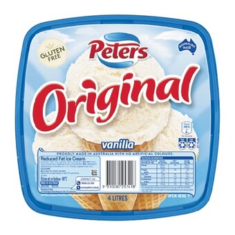 Woolworths Peters original ice cream tub 4 litre – from the freezer offer