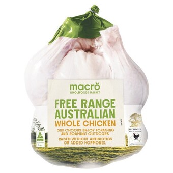 Woolworths Macro free range australian fresh whole plain chicken – from the meat dept offer