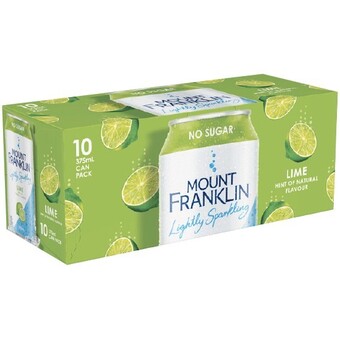 Woolworths Mount franklin lightly sparkling 10 x 375ml offer