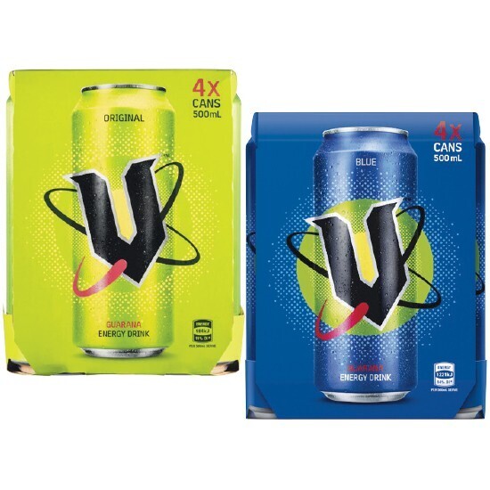 V energy drink 4 x 500ml offer at Woolworths