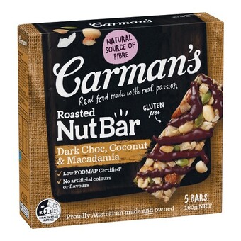 Woolworths Carman’s nut bars 160-175g pk 5 offer