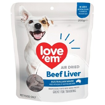 Woolworths Love em liver dog treats 200g offer