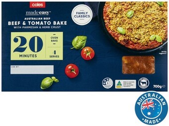Coles Coles family classics beef & tomato bake with parmesan crust 700g offer