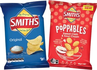 IGA Smith's Crinkle Cut or Poppables Chips 90-170g Selected Varieties offer