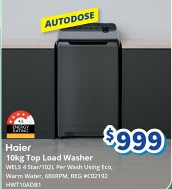 Bi-Rite Haier 10kg Top Load Washer offer