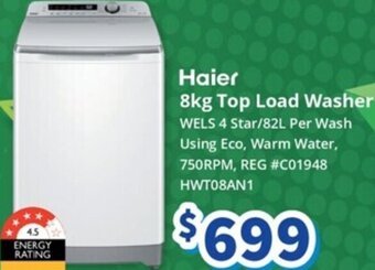Bi-Rite Haier 8kg Top Load Washer offer