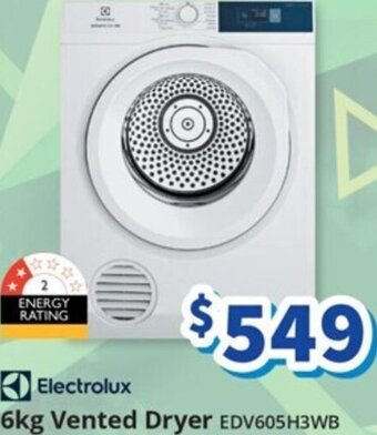 Bi-Rite Electrolux 6kg Vented Dryer offer