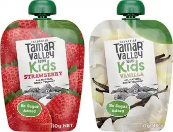 IGA Tamar Valley Dairy Kids Greek Yoghurt 110g Selected Varieties offer