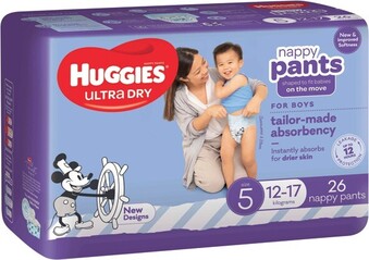 IGA Huggies Nappy Pants 24-29 Pack Selected Varieties offer
