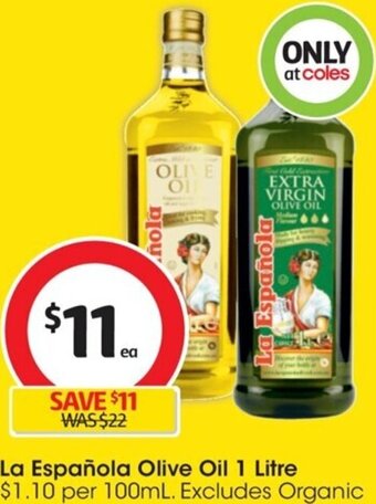 Coles La Española Olive Oil 1 Litre offer