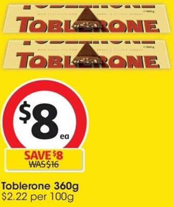 Coles Toblerone 360g offer