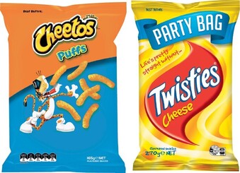 IGA Twisties or Cheetos Party Bag 125-270g Selected Varieties offer