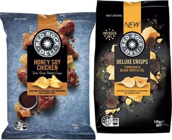 IGA Red Rock Deli Chips, Gourmet Crackers or Deluxe Crisps 130-165g Selected Varieties offer