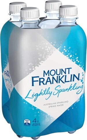 IGA Mount Franklin Lightly Sparkling Spring Water 4x450mL Selected Varieties offer