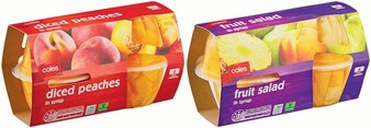 Coles Coles Fruit Cup in Syrup 4 Pack 480g offer