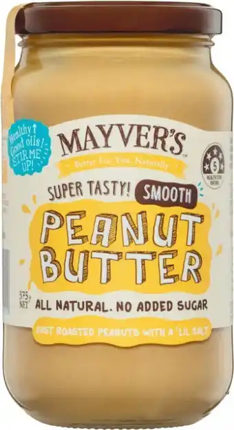 Coles Mayveru2019s Natural Peanut Butter 375g offer