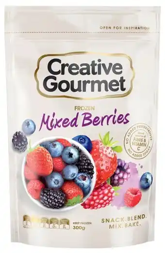 IGA Creative Gourmet Frozen Mixed Berries or Raspberries 300g offer