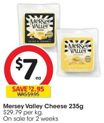 Coles Mersey Valley Cheese 235g offer