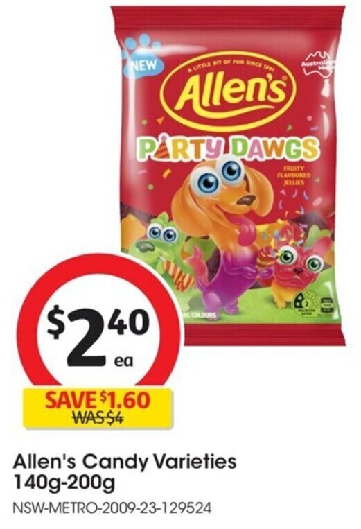 Allen's Candy Varieties 140g200g offer at Coles