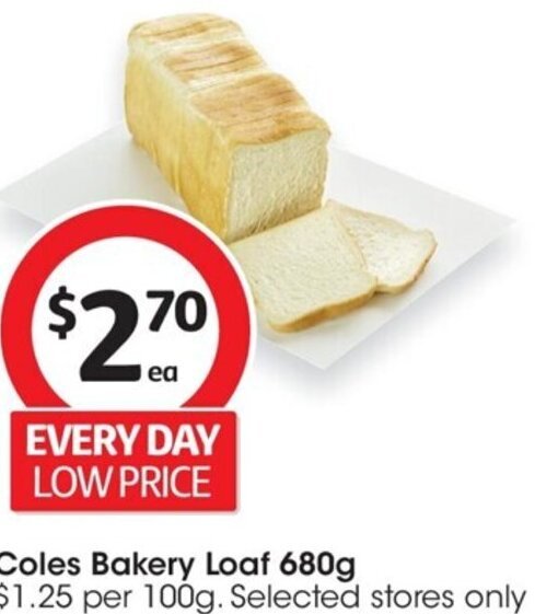 Coles Coles Bakery Loaf 680g offer