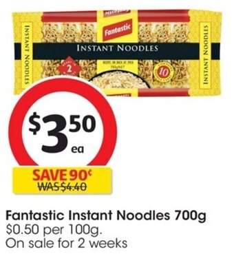 Coles Fantastic Instant Noodles 700g offer
