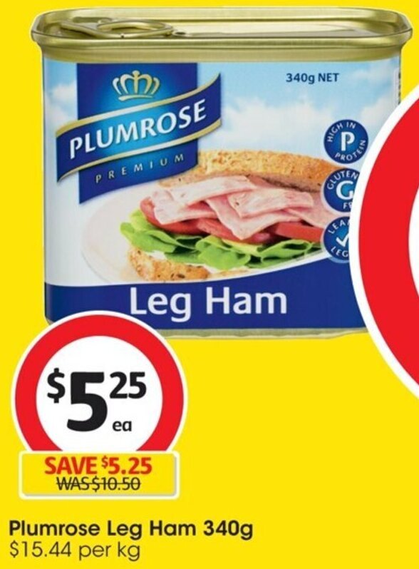 Coles Plumrose Leg Ham 340g NET offer