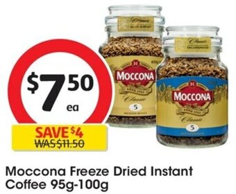 Coles Moccona Freeze Dried Instant Coffee 95g-100g offer