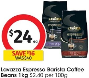Coles Lavazza Espresso Barista Coffee Beans 1kg offer