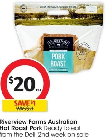 Coles Riverview Farms Australian Hot Roast Pork offer