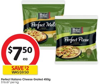 Coles Perfect Italiano Cheese Grated 450g offer