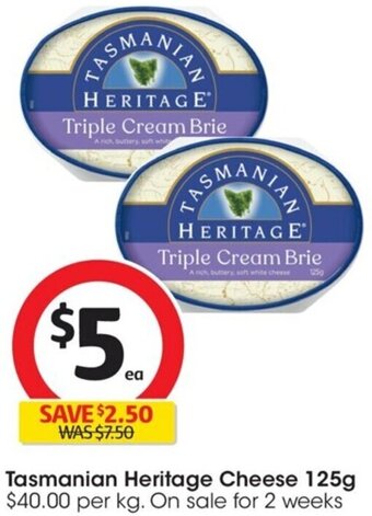 Coles Tasmanian Heritage Cheese 125g offer