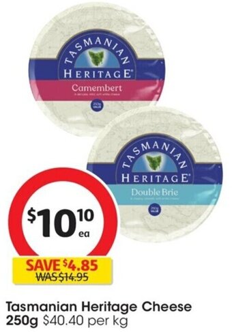 Coles Tasmanian Heritage Cheese 250g offer