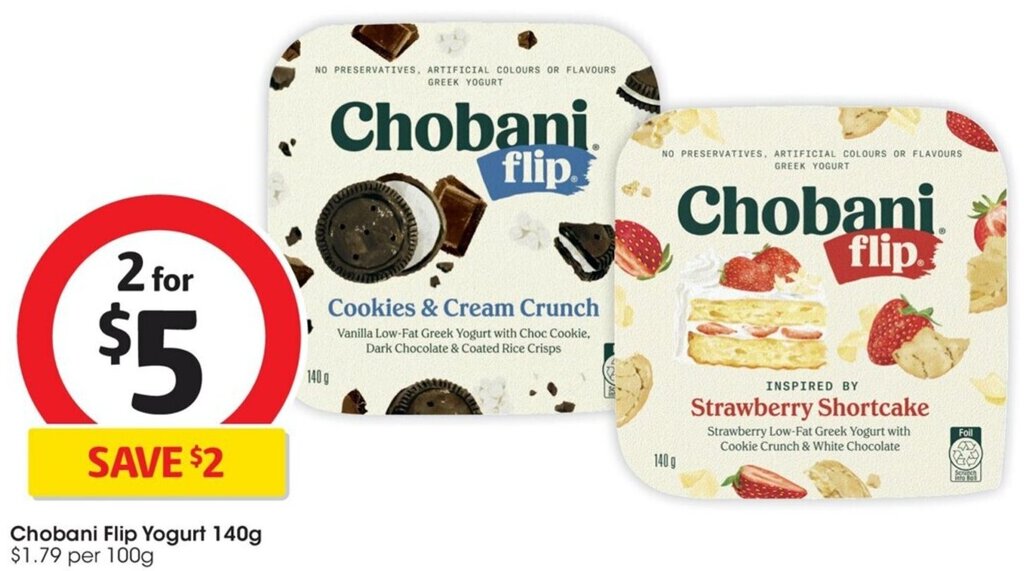 Chobani Flip Yogurt 140g offer at Coles