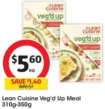 Coles Lean Cuisine Veg'd Up Meal 310g-350g offer