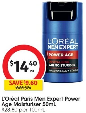 Coles L'Oréal Paris Men Expert Power Age Moisturiser 50mL offer