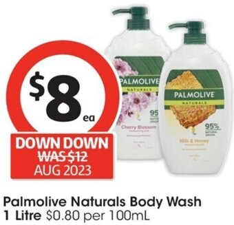 Coles Palmolive Naturals Body Wash 1 Litre offer