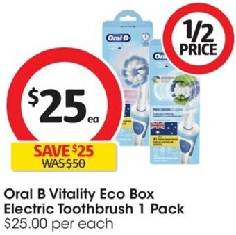 Coles Oral B Vitality Eco Box Electric Toothbrush 1 Pack offer