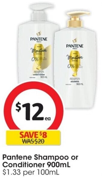 Coles Pantene Shampoo or Conditioner 900mL offer