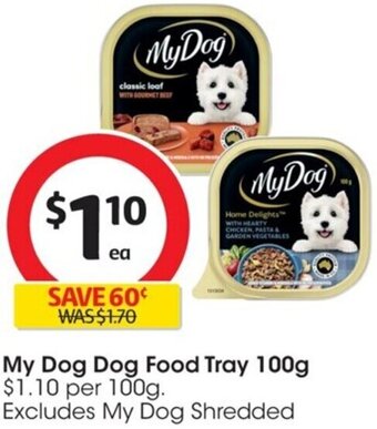 Coles My Dog Dog Food Tray 100g offer