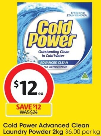 Coles Cold Power Advanced Clean Laundry Powder 2kg offer
