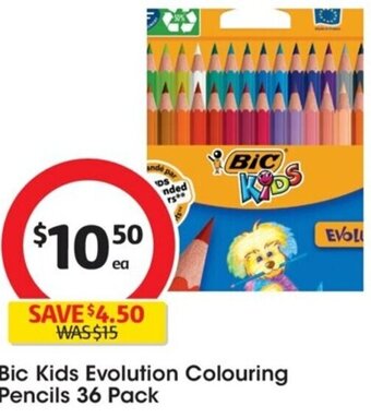 Coles Bic Kids Evolution Colouring Pencils 36 Pack offer