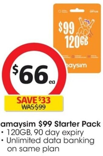 Coles amaysim $99 Starter Pack offer