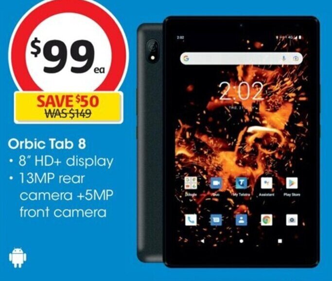 Orbic Tab 8 • 8" HD+ display offer at Coles